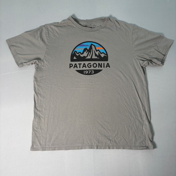 Patagonia Other - Patagonia Mens Gray Organic Cotton 1973 Fitz Roy Mountain Graphic T-Shirt L